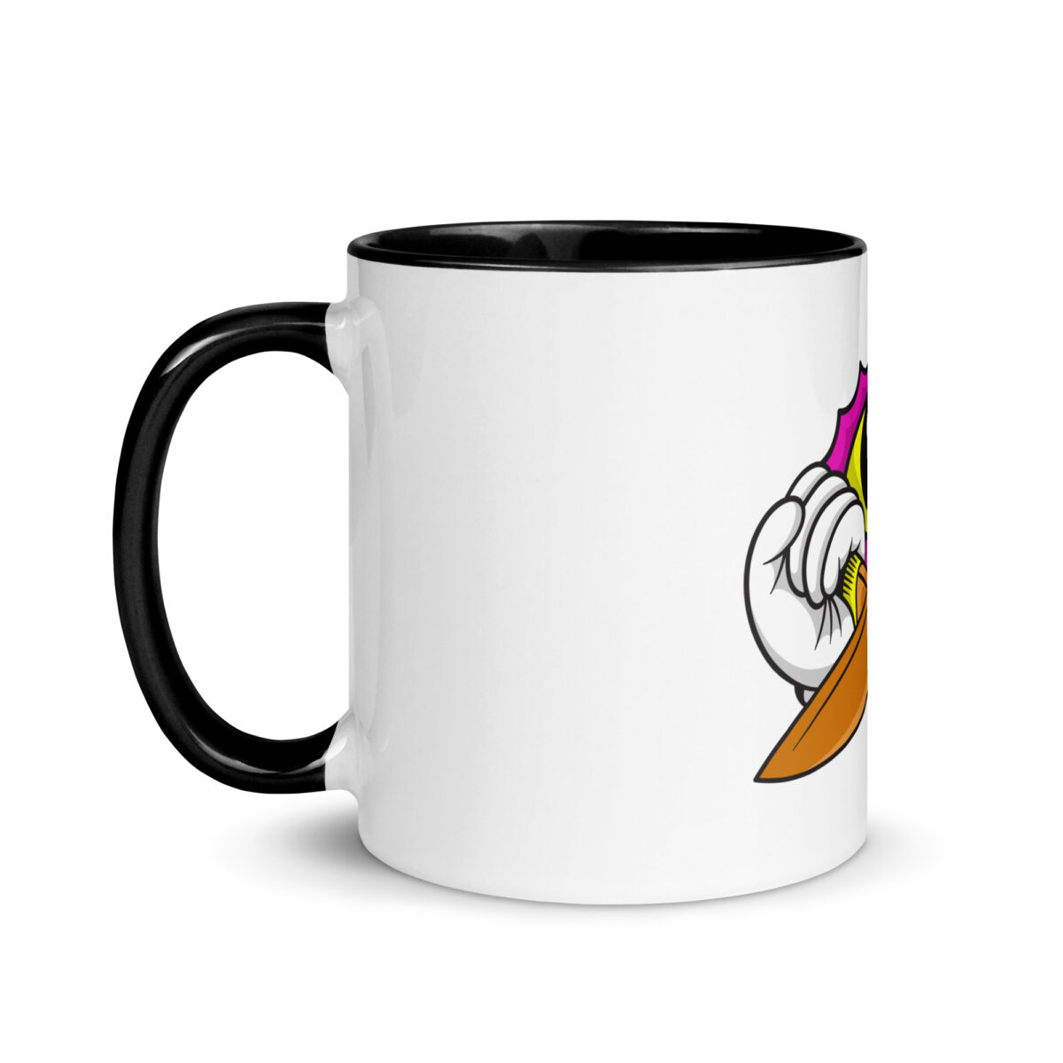 white ceramic mug with color inside black 11oz left 6439910702c51