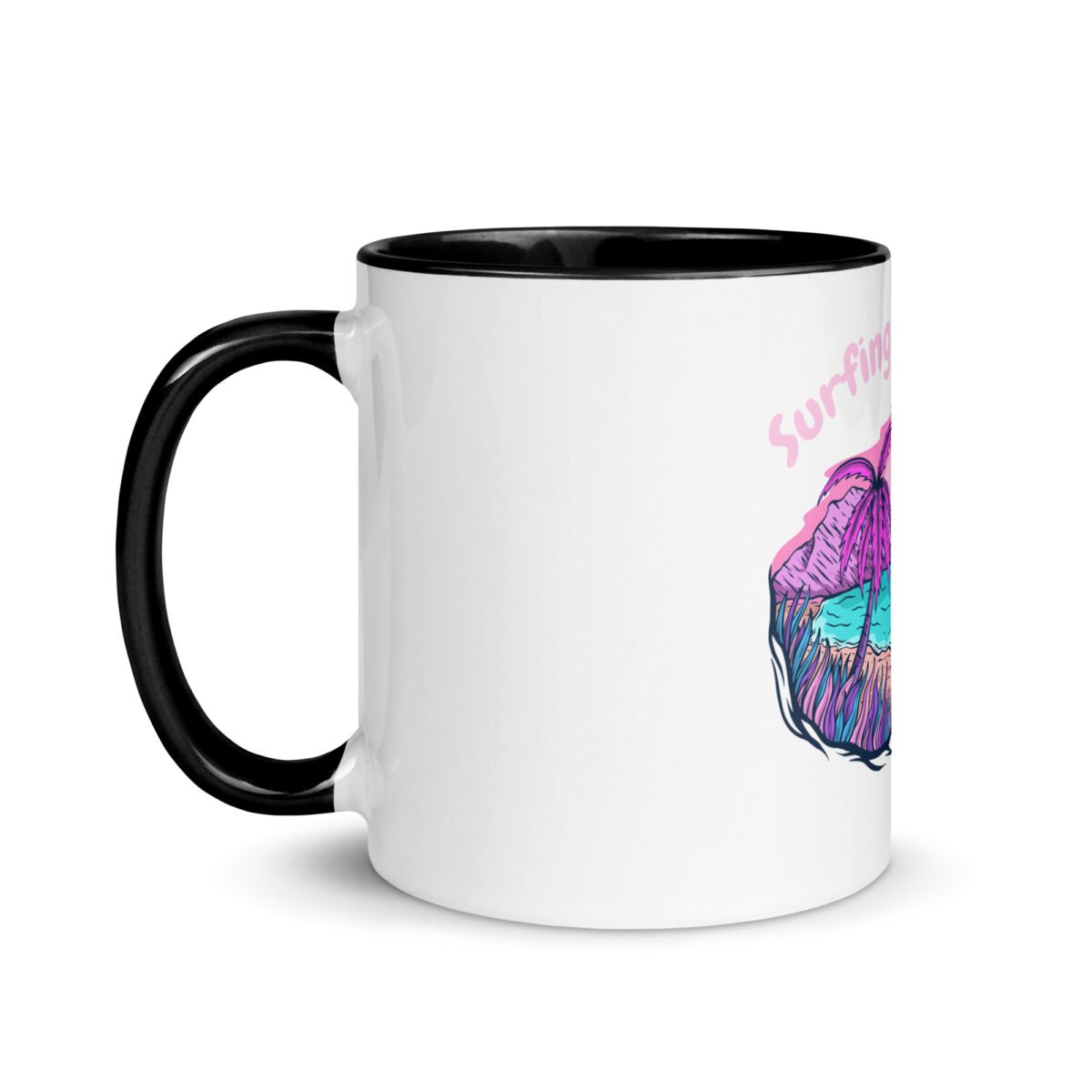 white ceramic mug with color inside black 11oz left 643a7ccdabd8a