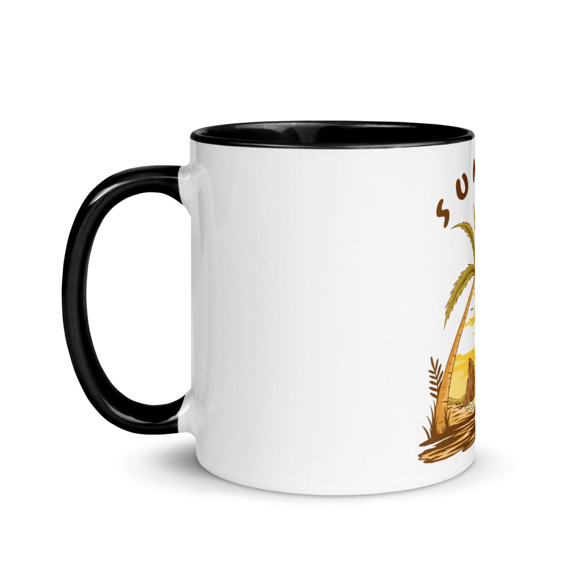 white ceramic mug with color inside black 11oz left 643a7d349555e