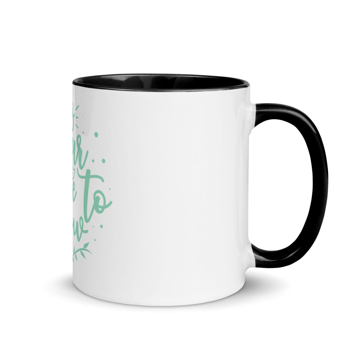 white ceramic mug with color inside black 11oz right 643a778345688