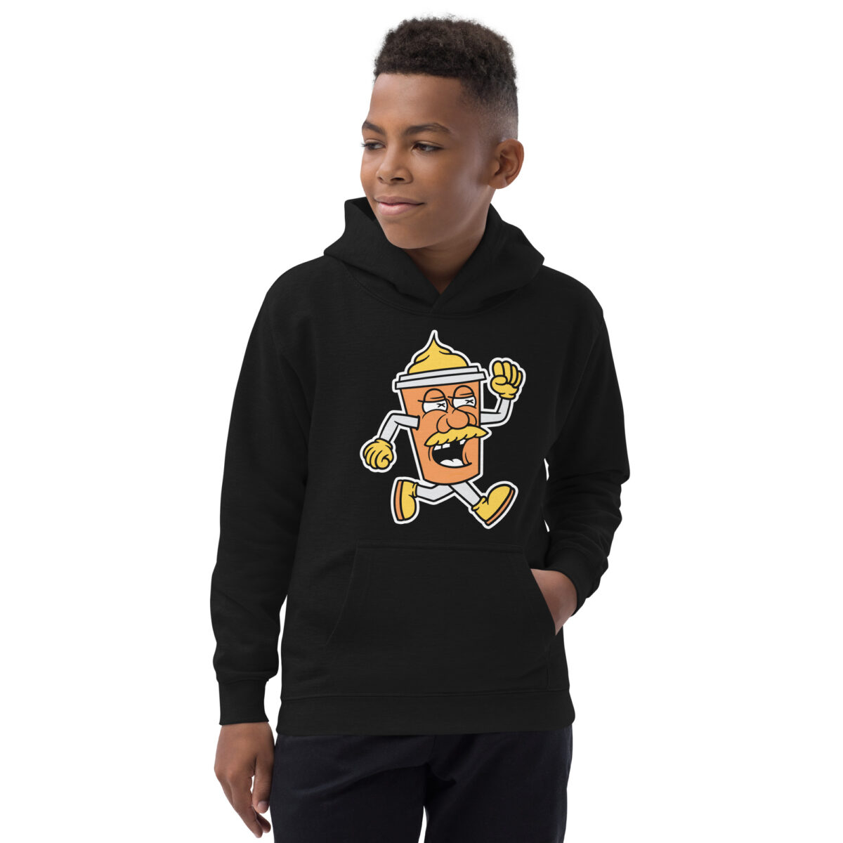 kids hoodie jet black front 6475af5e2c856