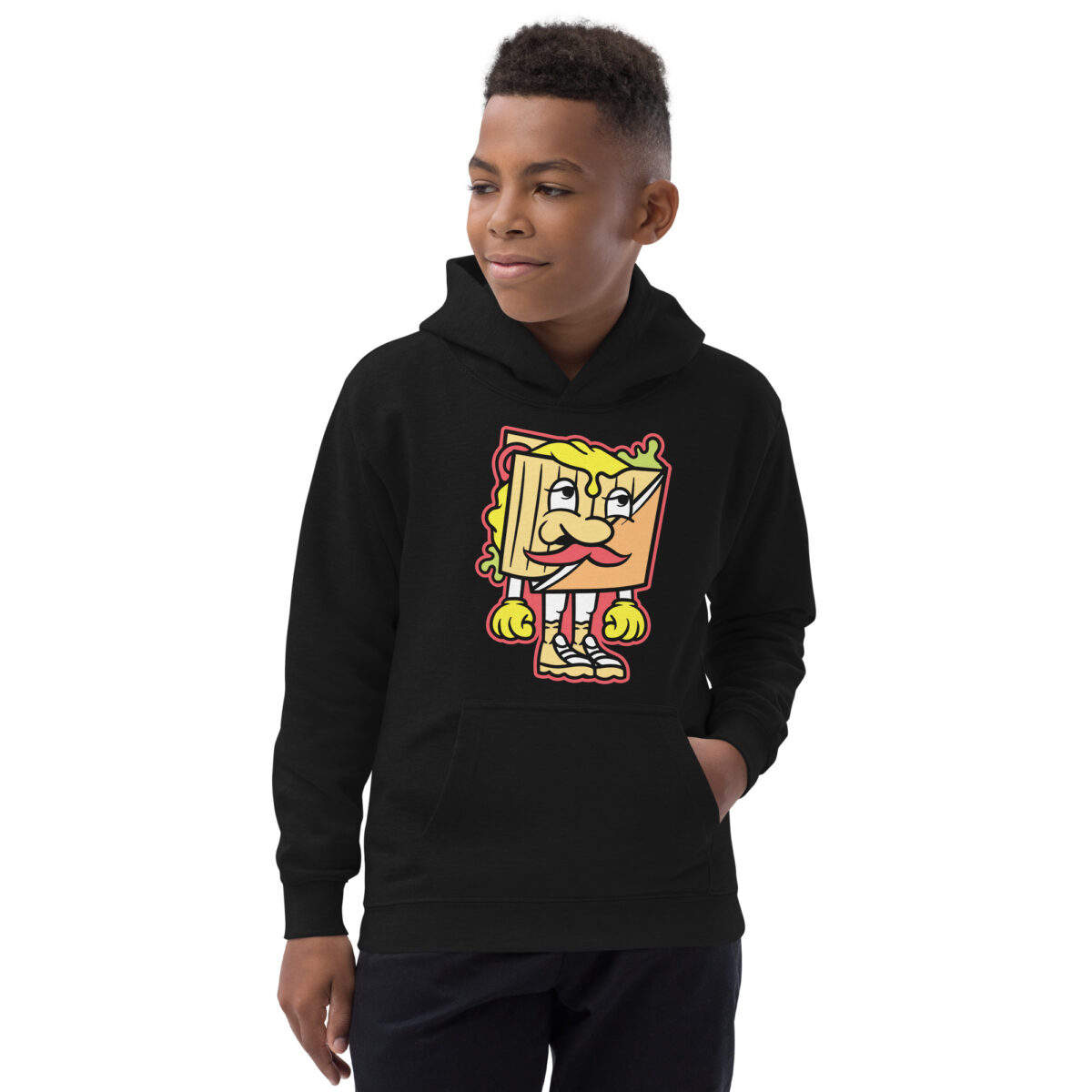 kids hoodie jet black front 6475b0a527b76