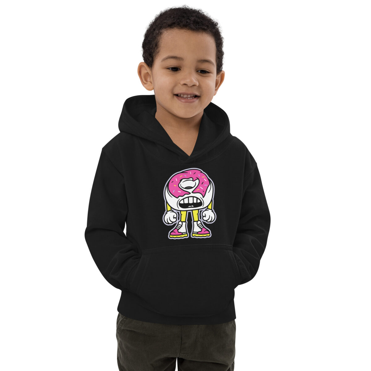 kids hoodie jet black front 6475b3a46405e