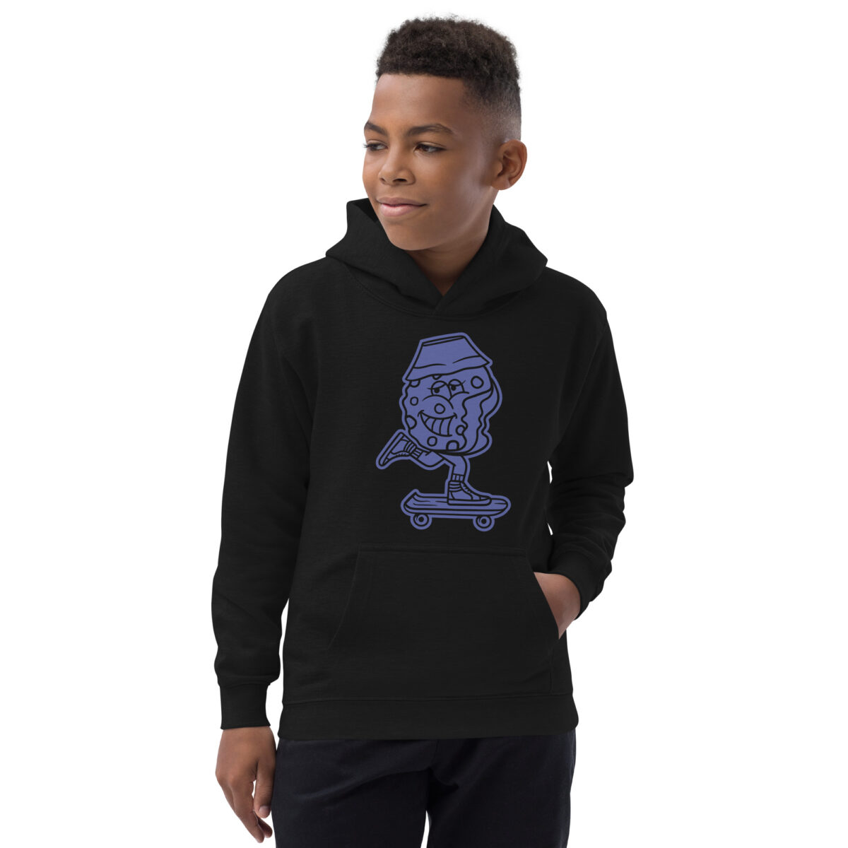 kids hoodie jet black front 6475b867148d1