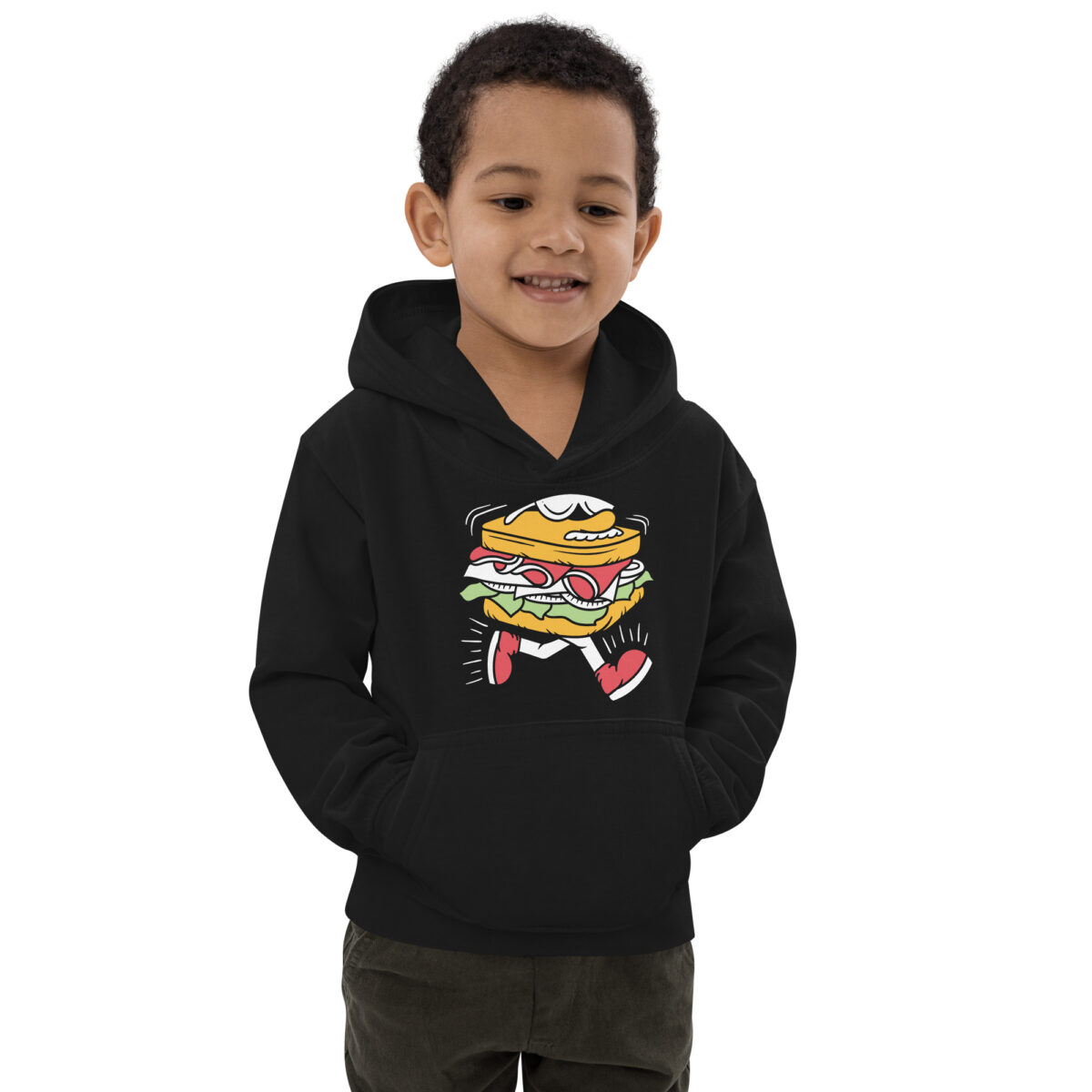 kids hoodie jet black front 6475baf4227f7