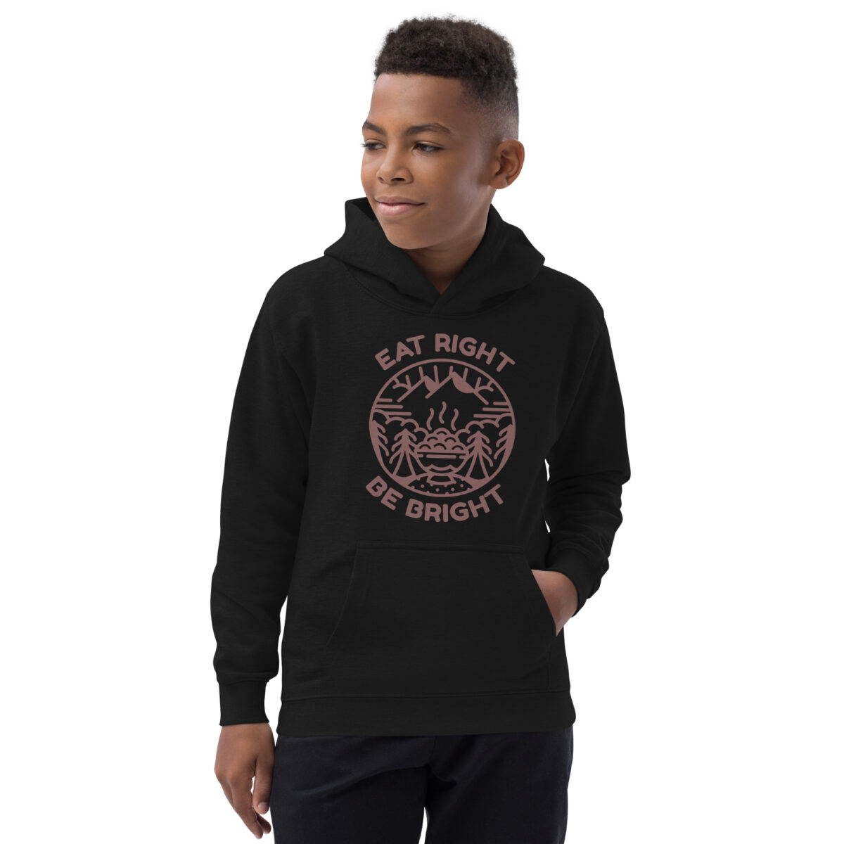 kids hoodie jet black front 6476309e8c692