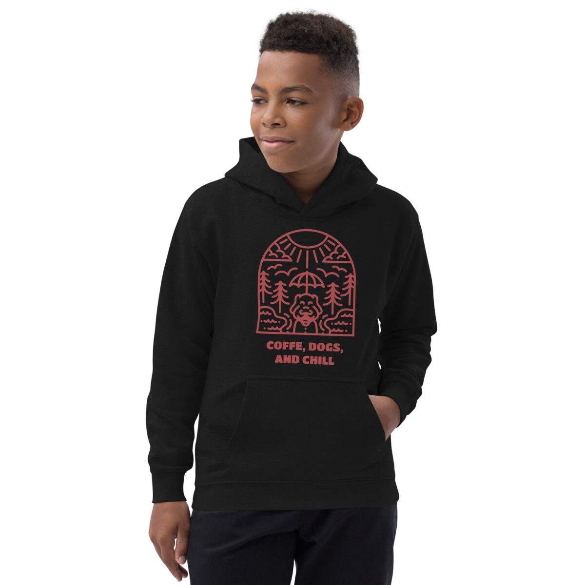 kids hoodie jet black front 647631926cd7e