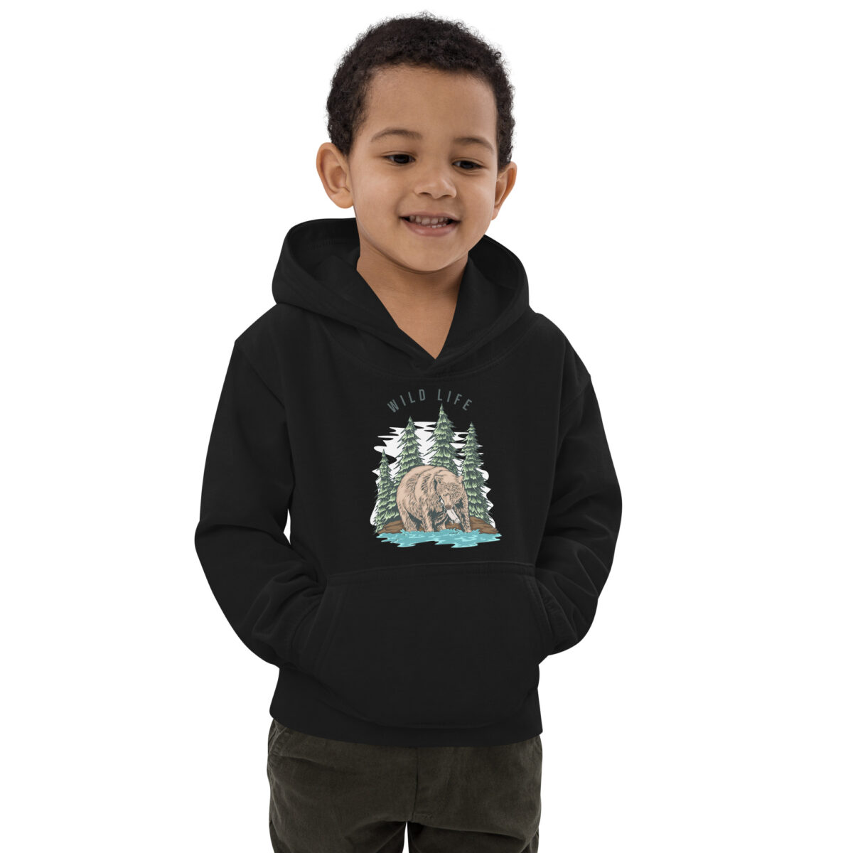 kids hoodie jet black front 647707b3df0e8