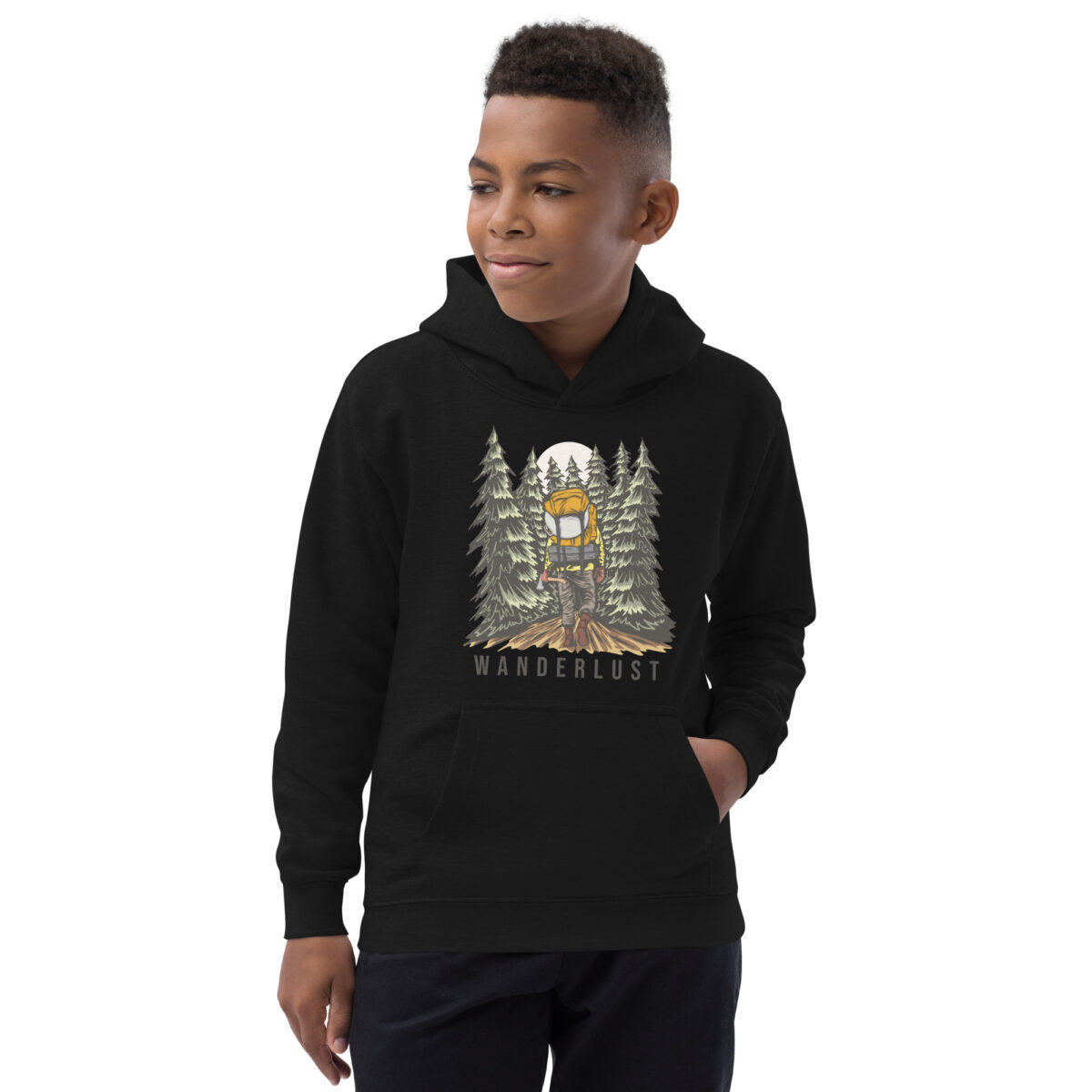 kids hoodie jet black front 6477081adc553