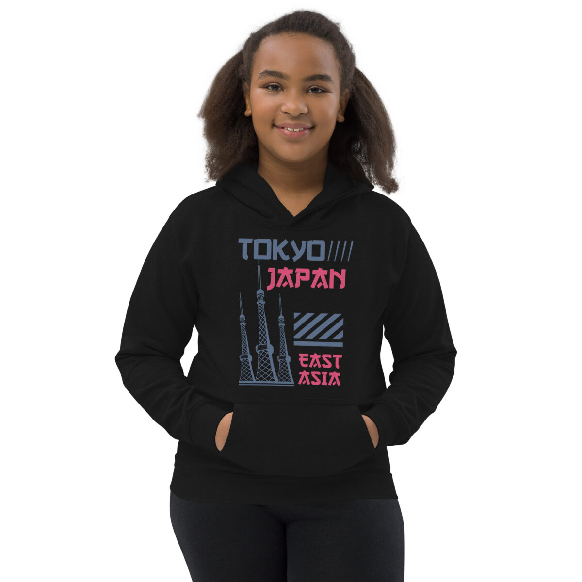 kids hoodie jet black front 6477125522447