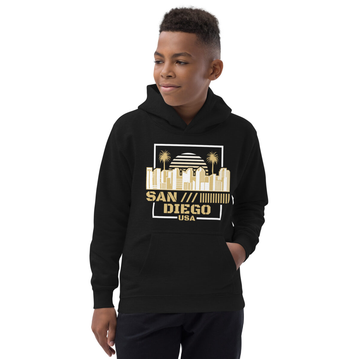 kids hoodie jet black front 6477179e3228e