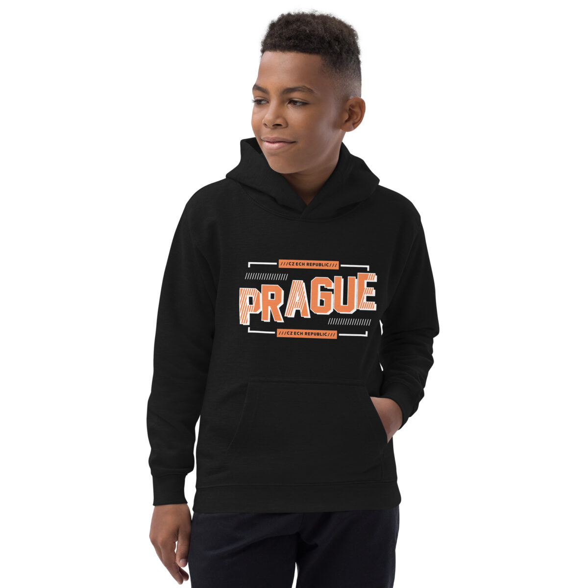 kids hoodie jet black front 647719c27b4f2