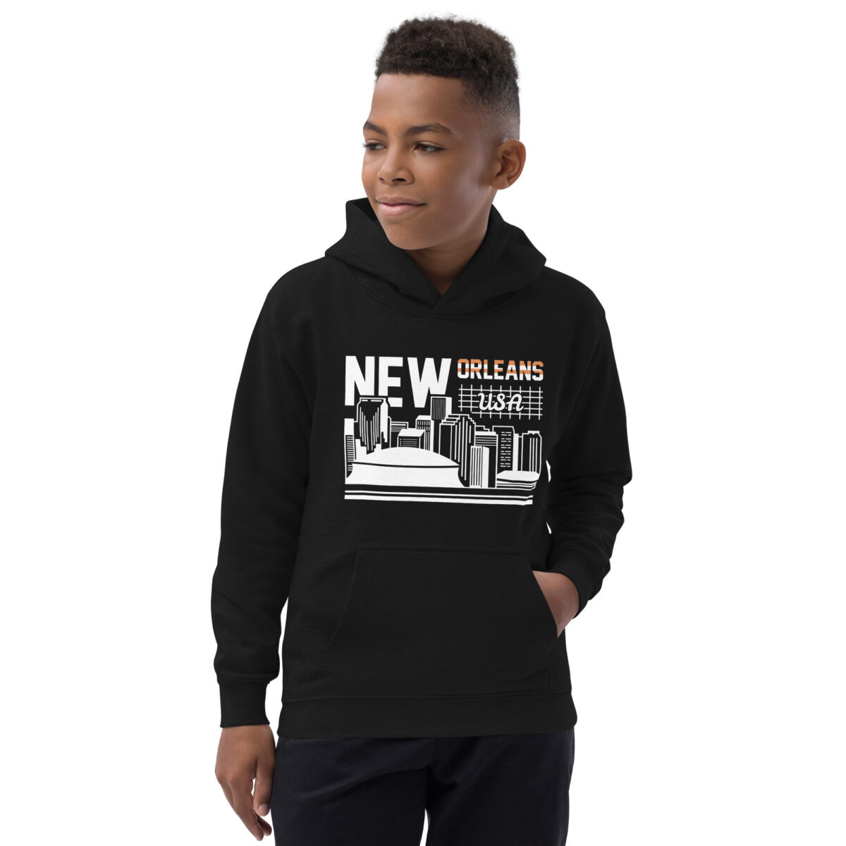 kids hoodie jet black front 64771fe202451