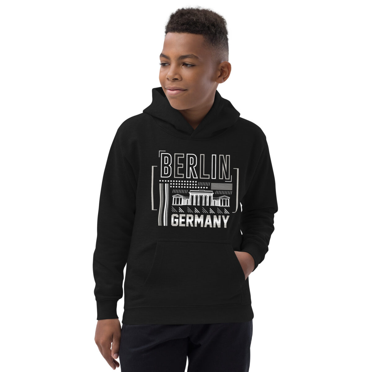 kids hoodie jet black front 647734153f00a