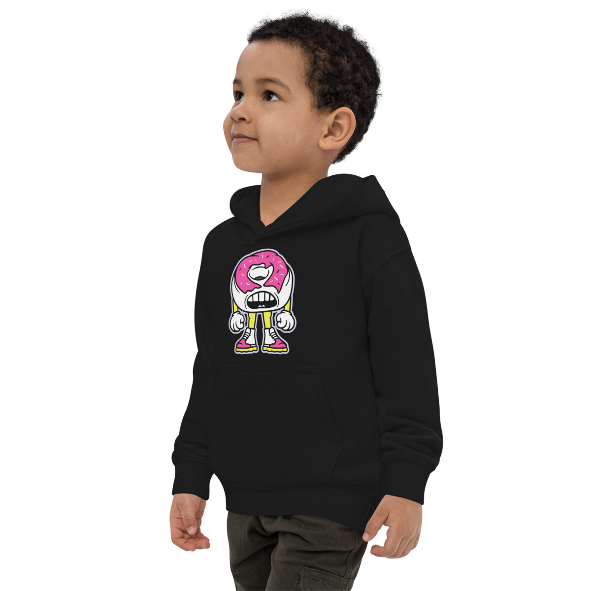 kids hoodie jet black left front 6475b3a463edb