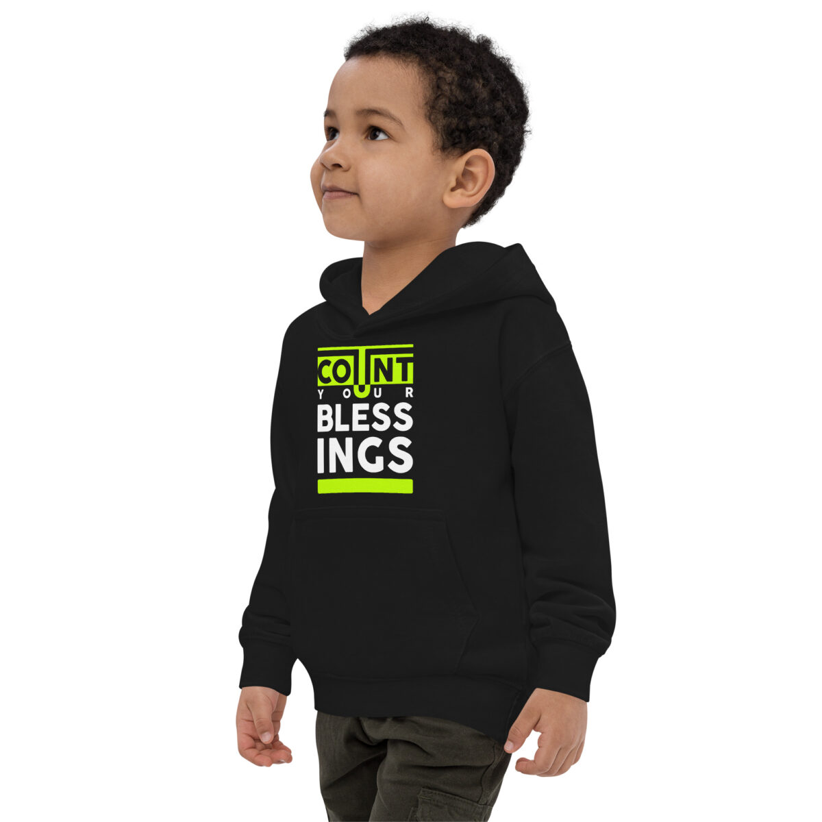 kids hoodie jet black left front 6476193983694