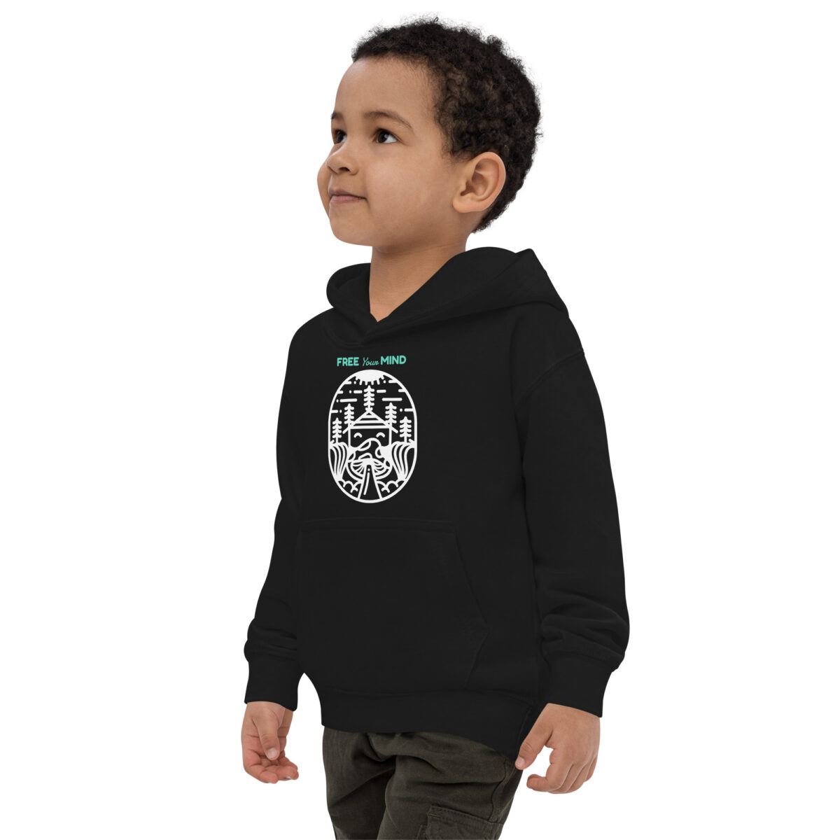 kids hoodie jet black left front 64762ddac9cc8