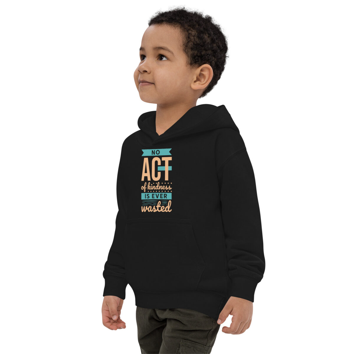 kids hoodie jet black left front 647637eb37713