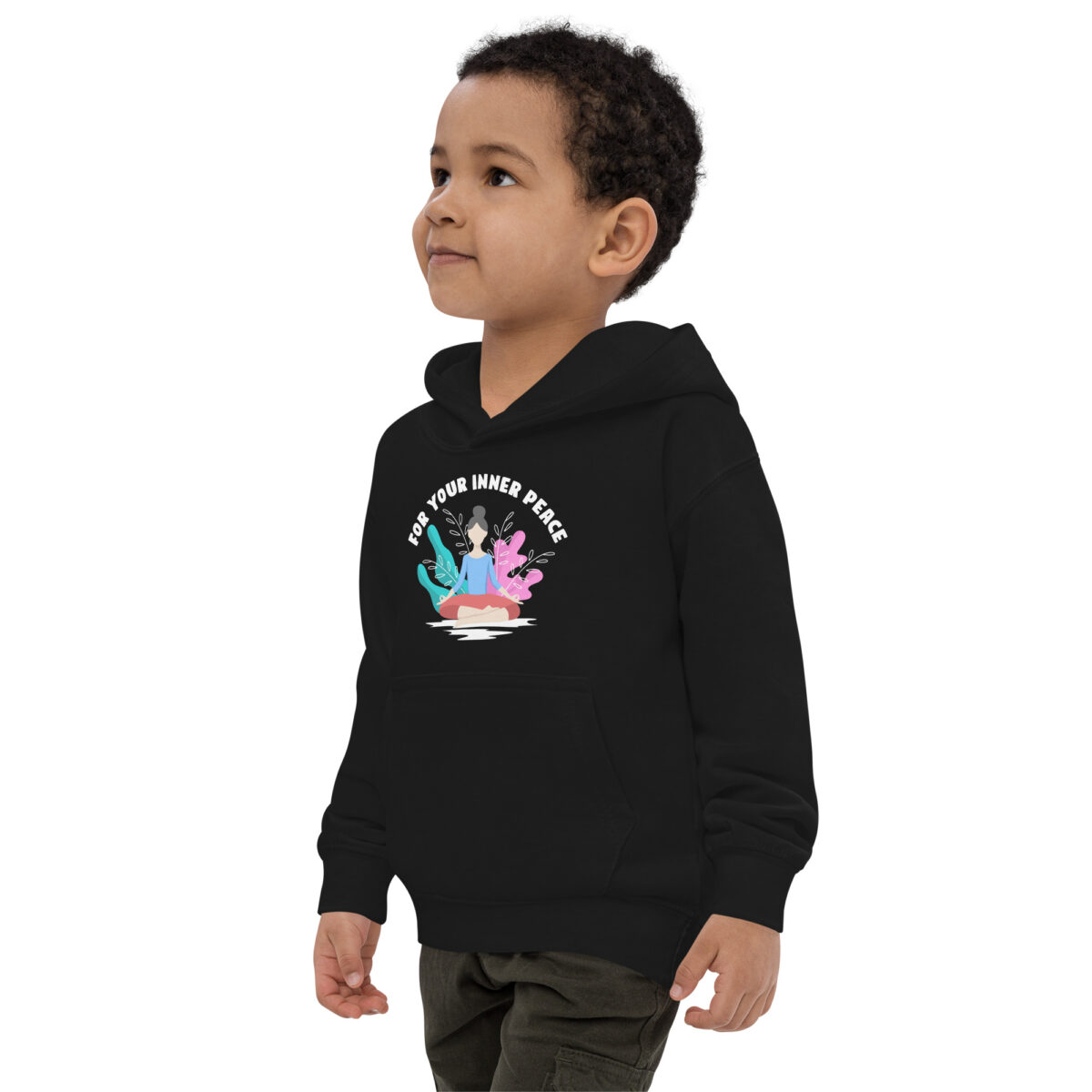 kids hoodie jet black left front 647769051838f