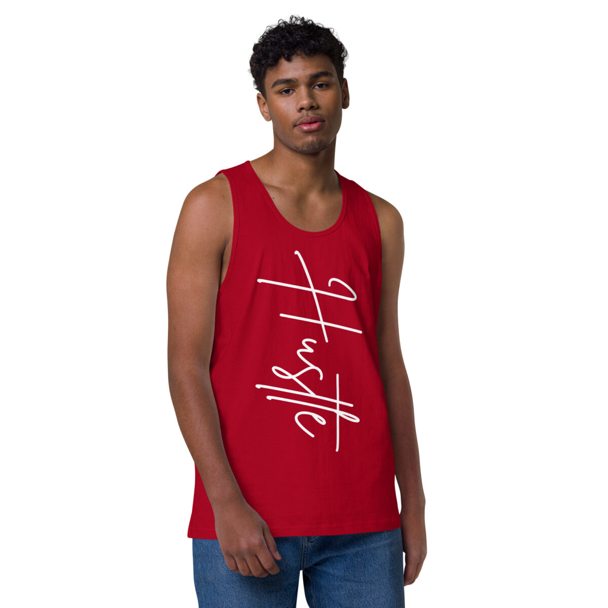 mens premium tank top red front 645507e286912