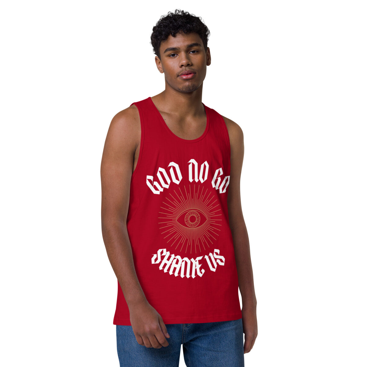 mens premium tank top red front 64551057995a7