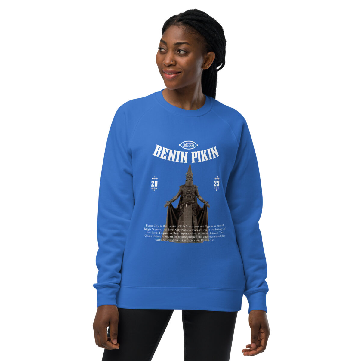 unisex raglan sweatshirt bright royal front 64552ab3dba59