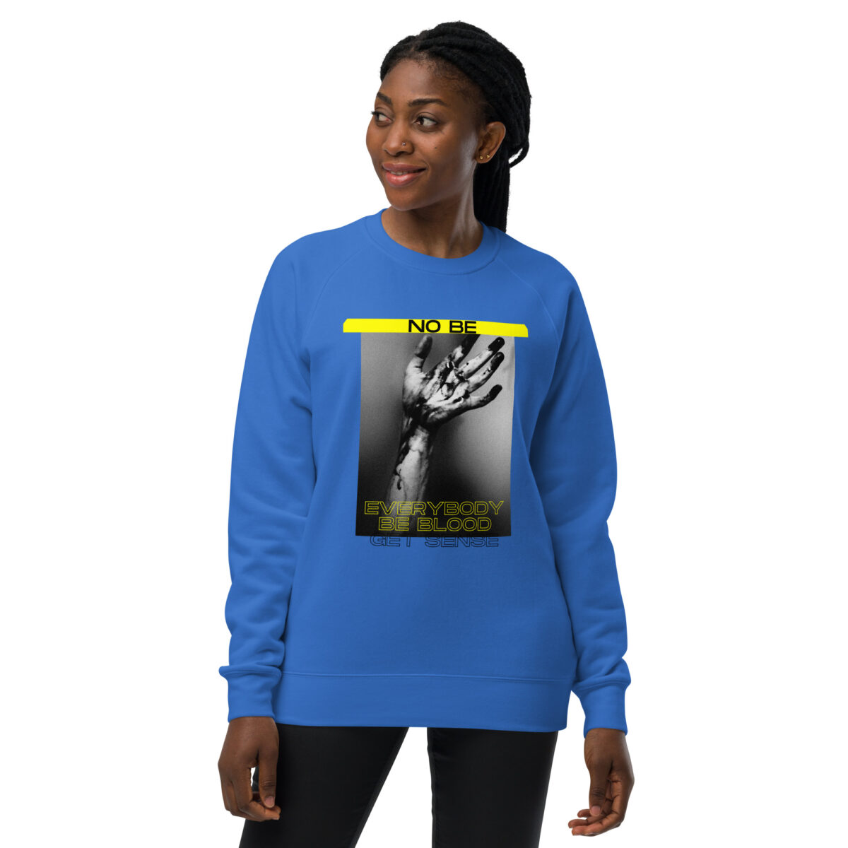 unisex raglan sweatshirt bright royal front 64552dc758de0