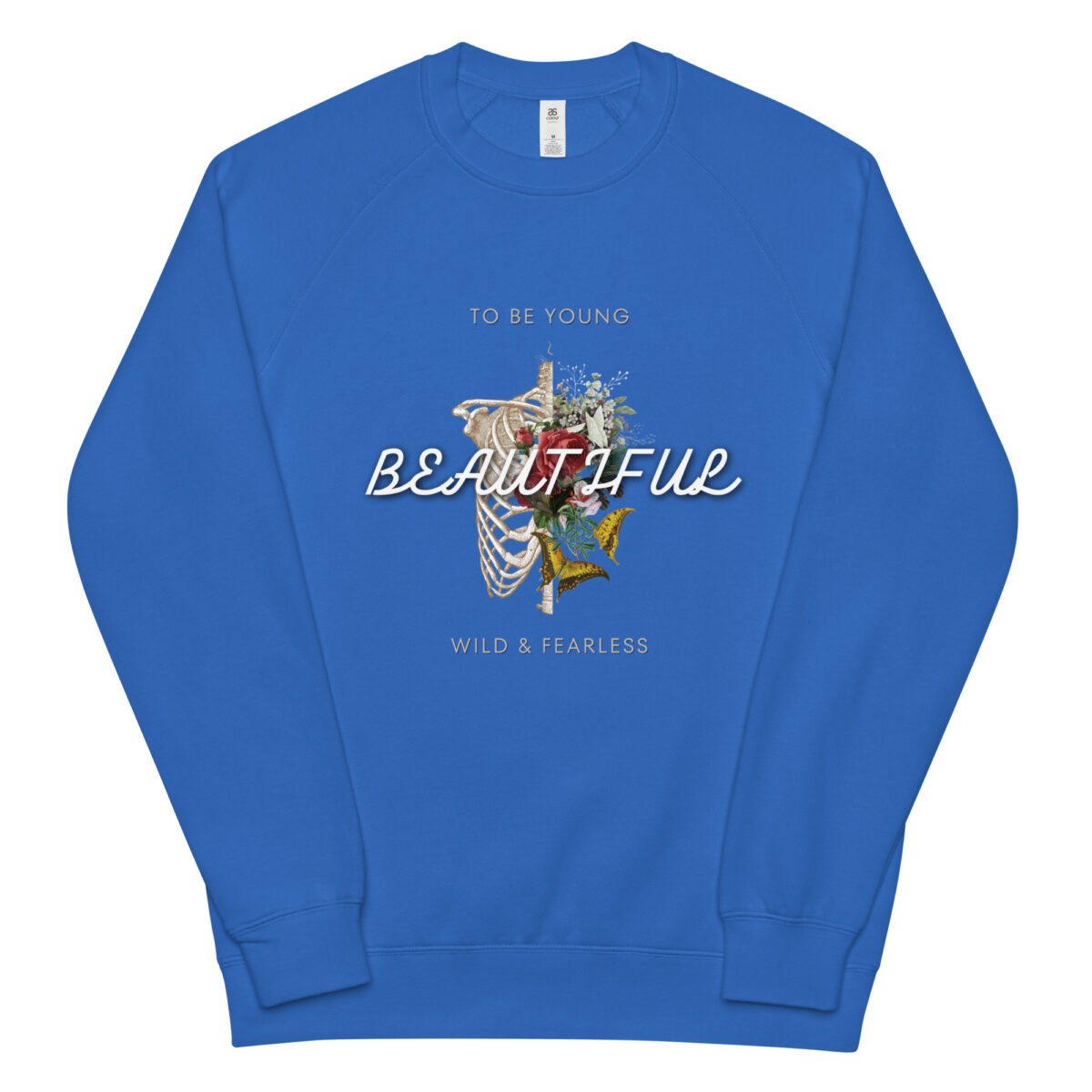 unisex raglan sweatshirt bright royal front 645533f5e3139