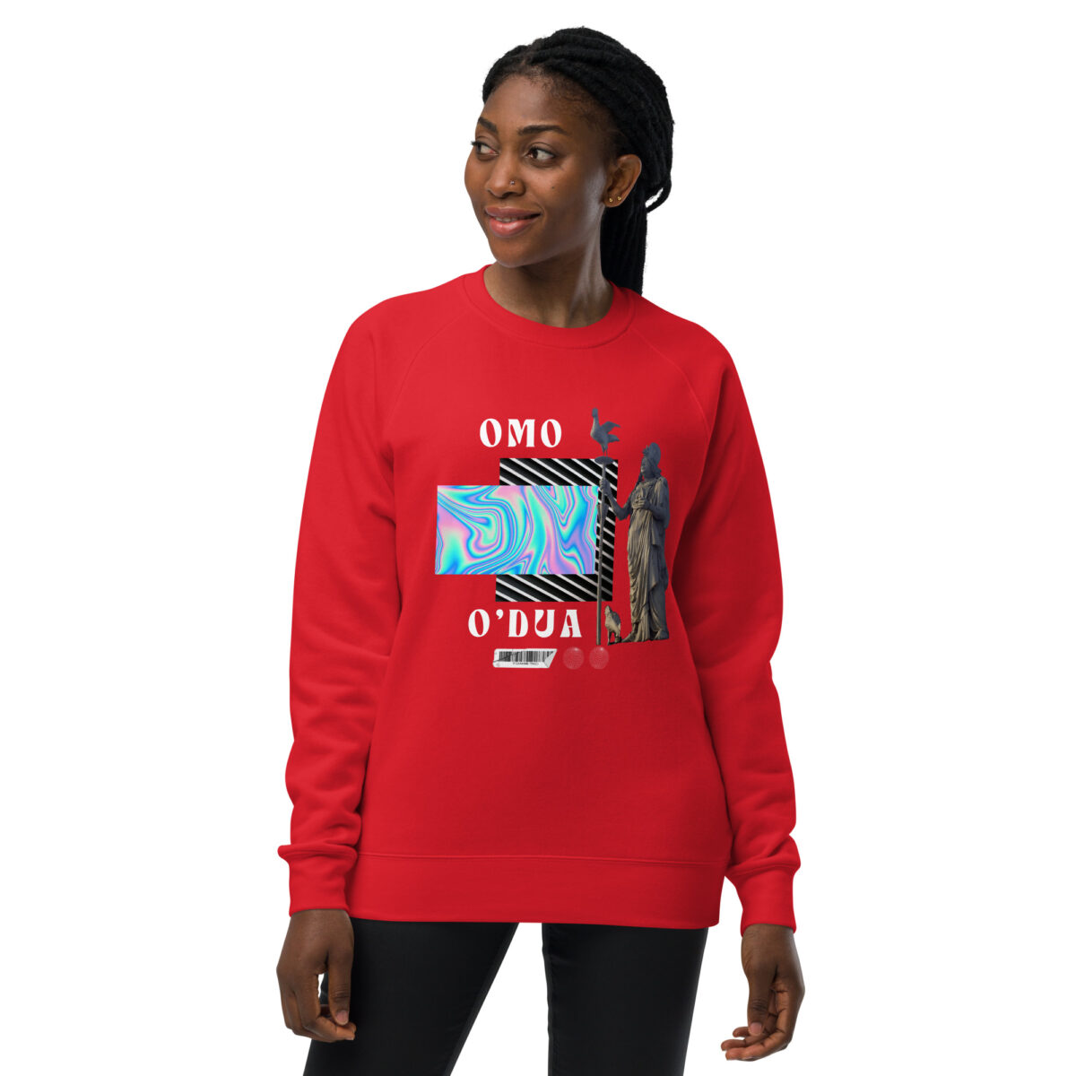 unisex raglan sweatshirt red front 64552a1be627e