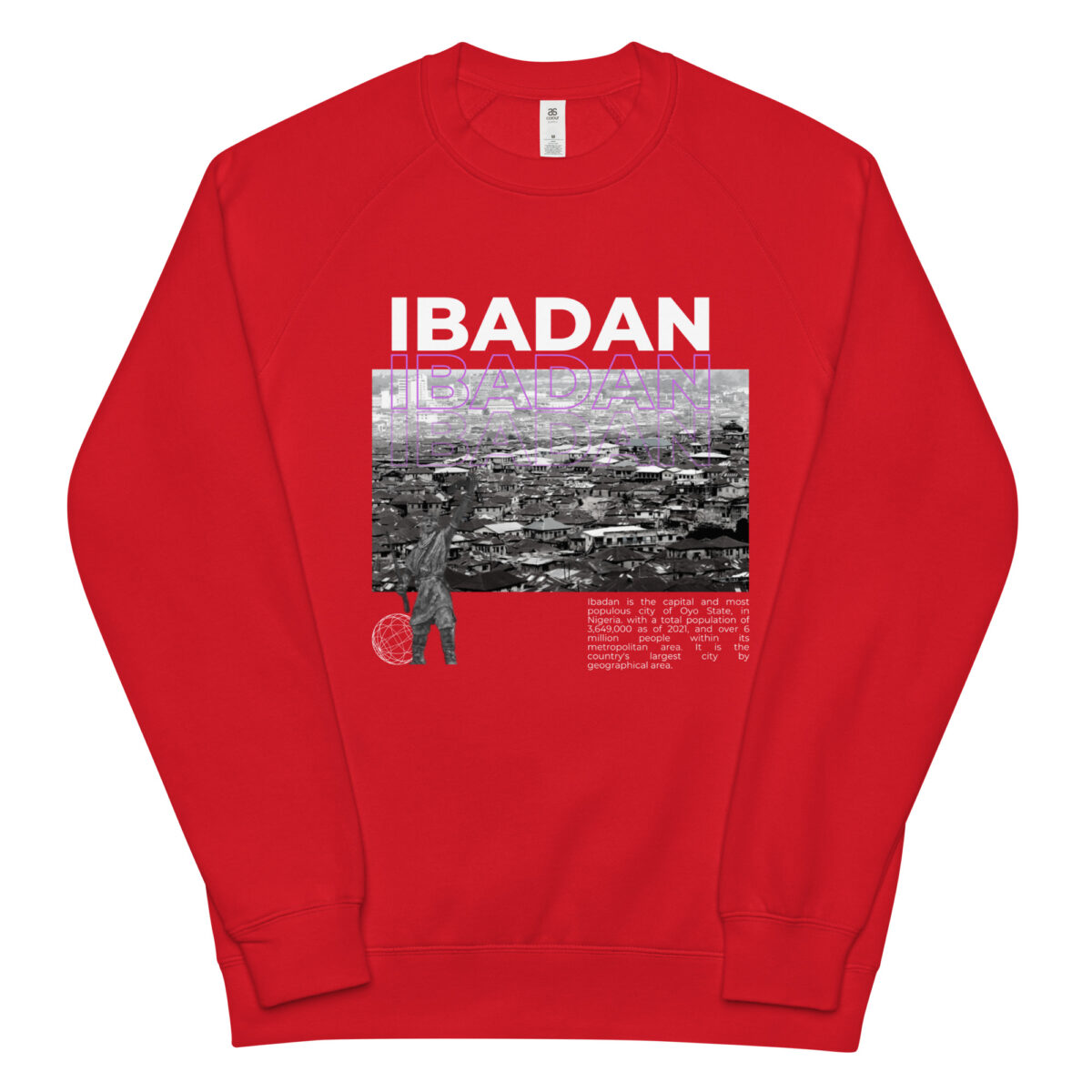 unisex raglan sweatshirt red front 6455375db5c4a