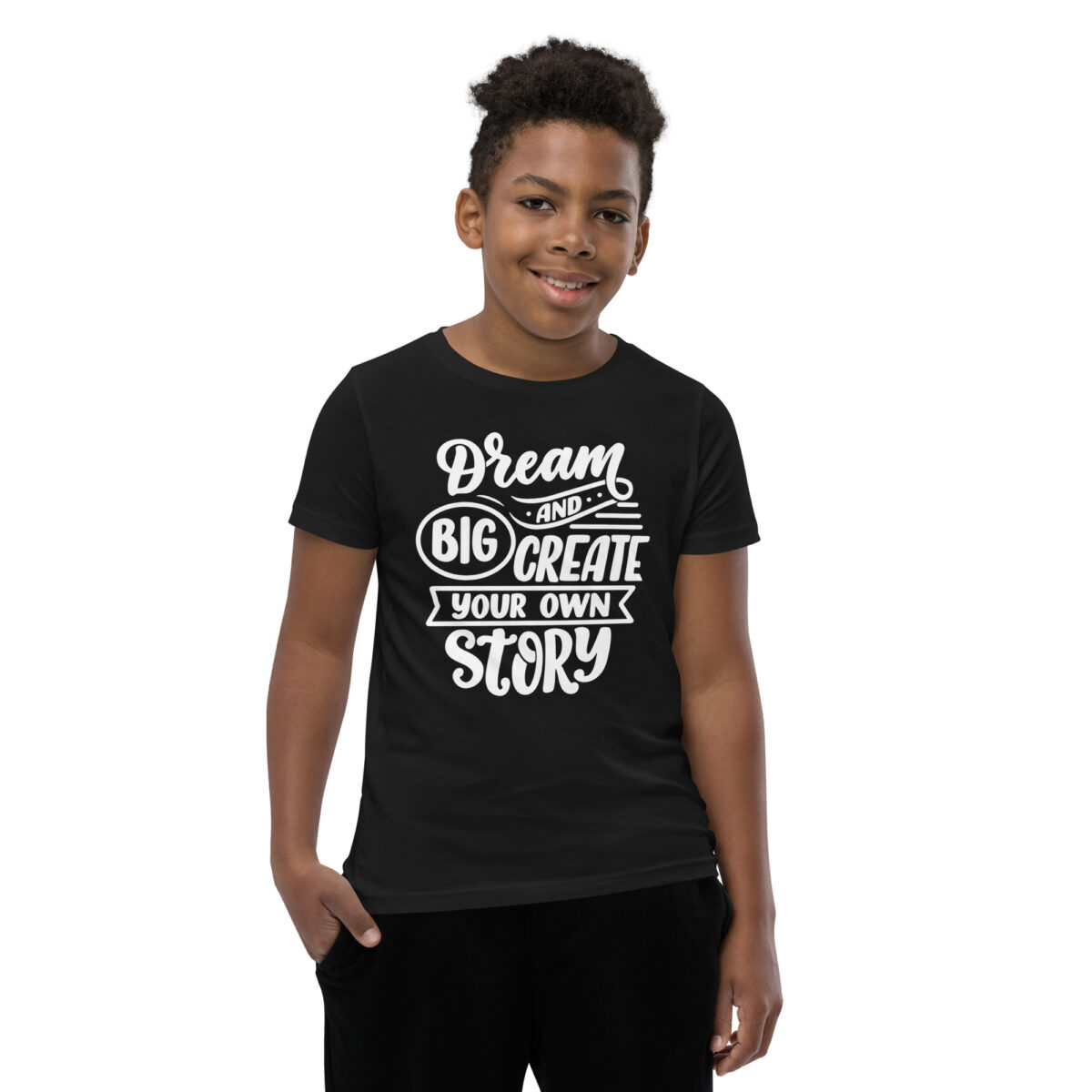 youth staple tee black front 646cbad394522