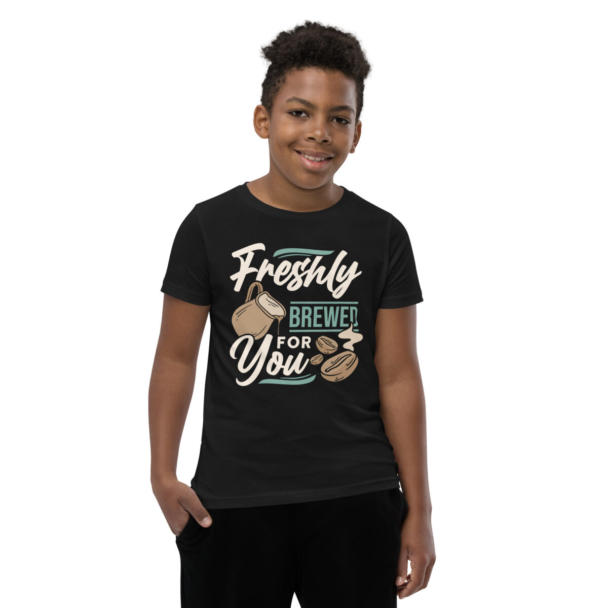 youth staple tee black front 646f5dd8e7191