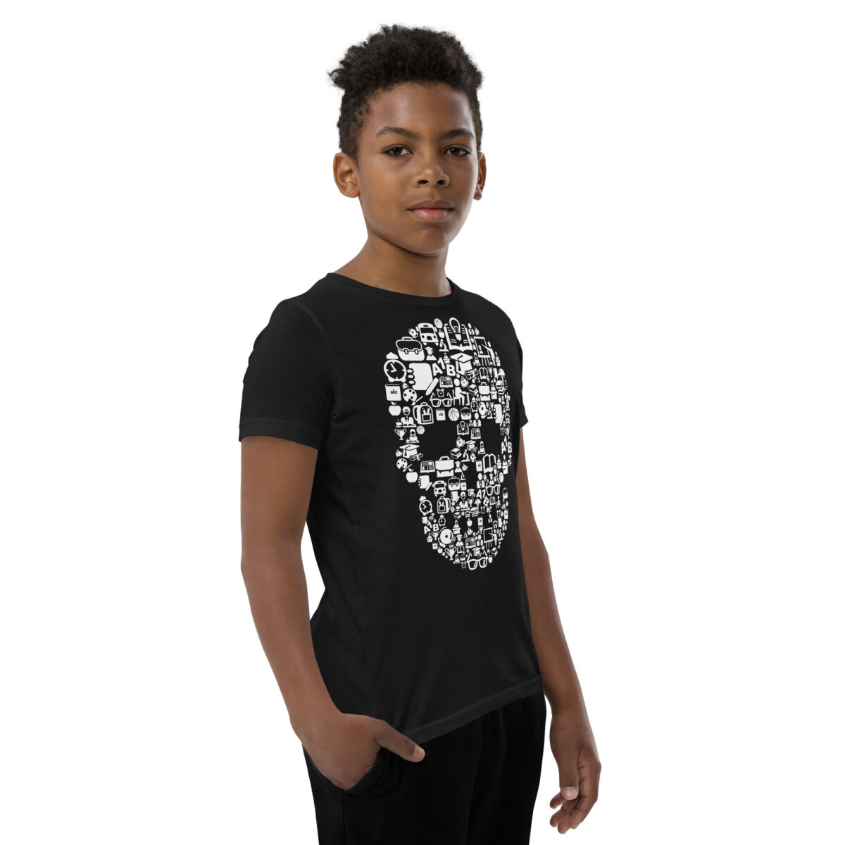 youth staple tee black right front 645e7159b1c02