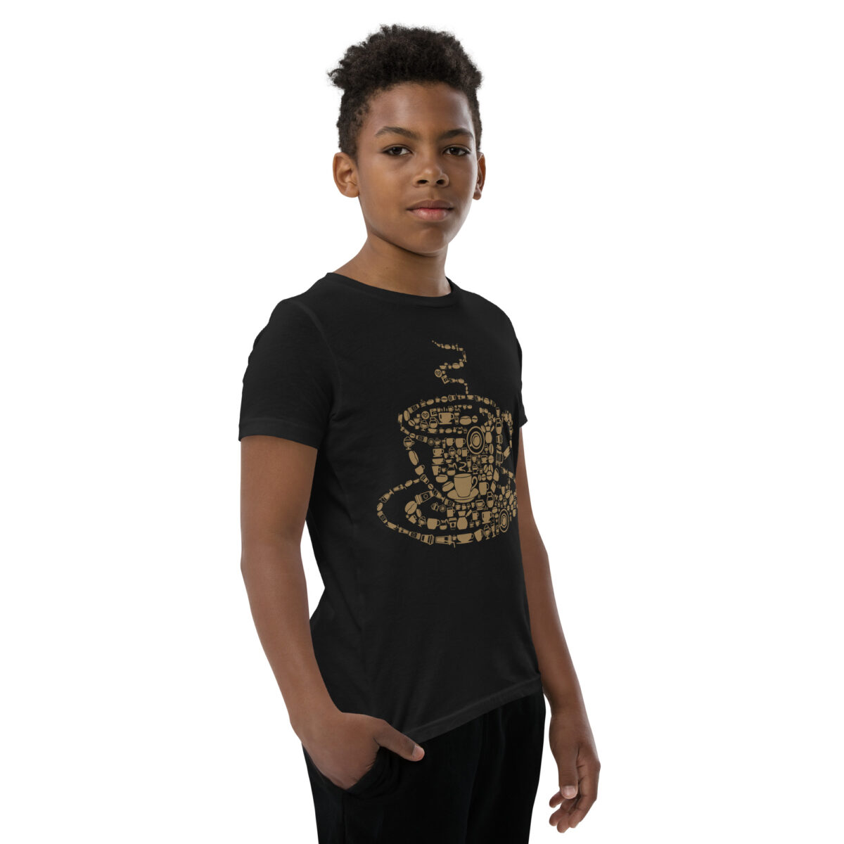 youth staple tee black right front 645e7284ae008