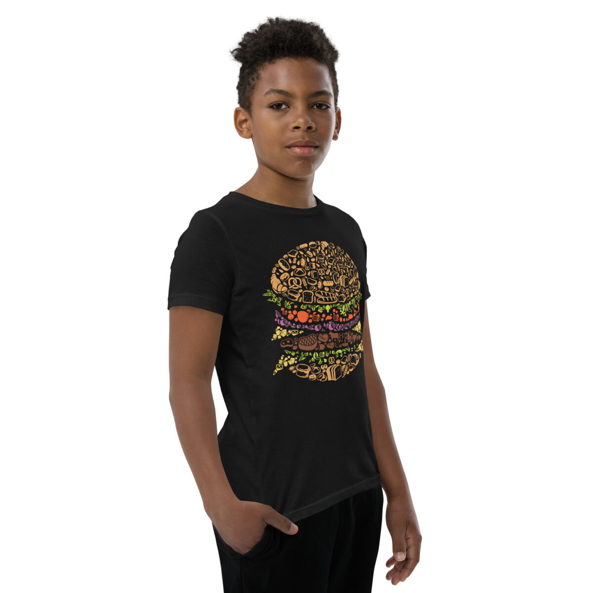 youth staple tee black right front 645e7531bd099