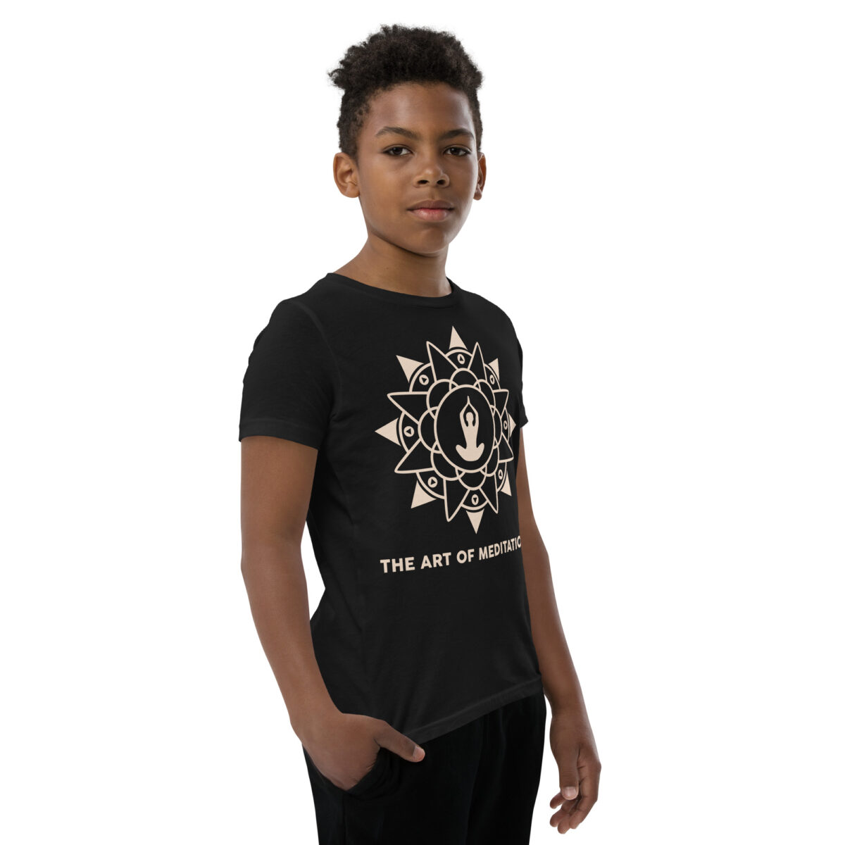 youth staple tee black right front 6464ffaf50868