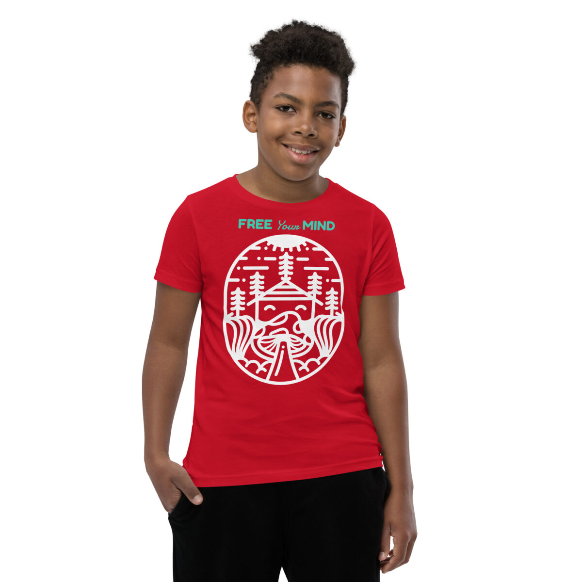 youth staple tee red front 645b903578924