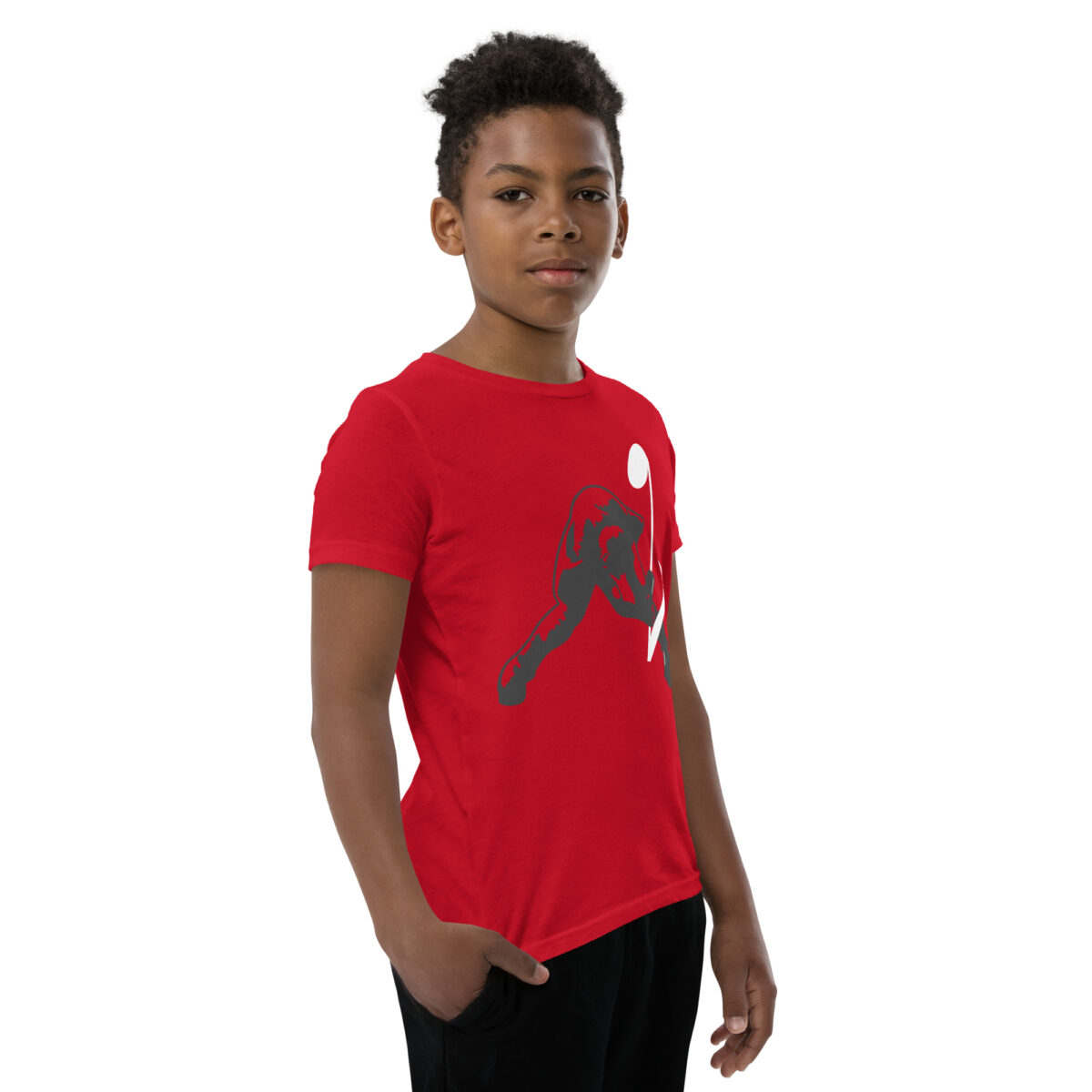 youth staple tee red right front 645e7598549e5