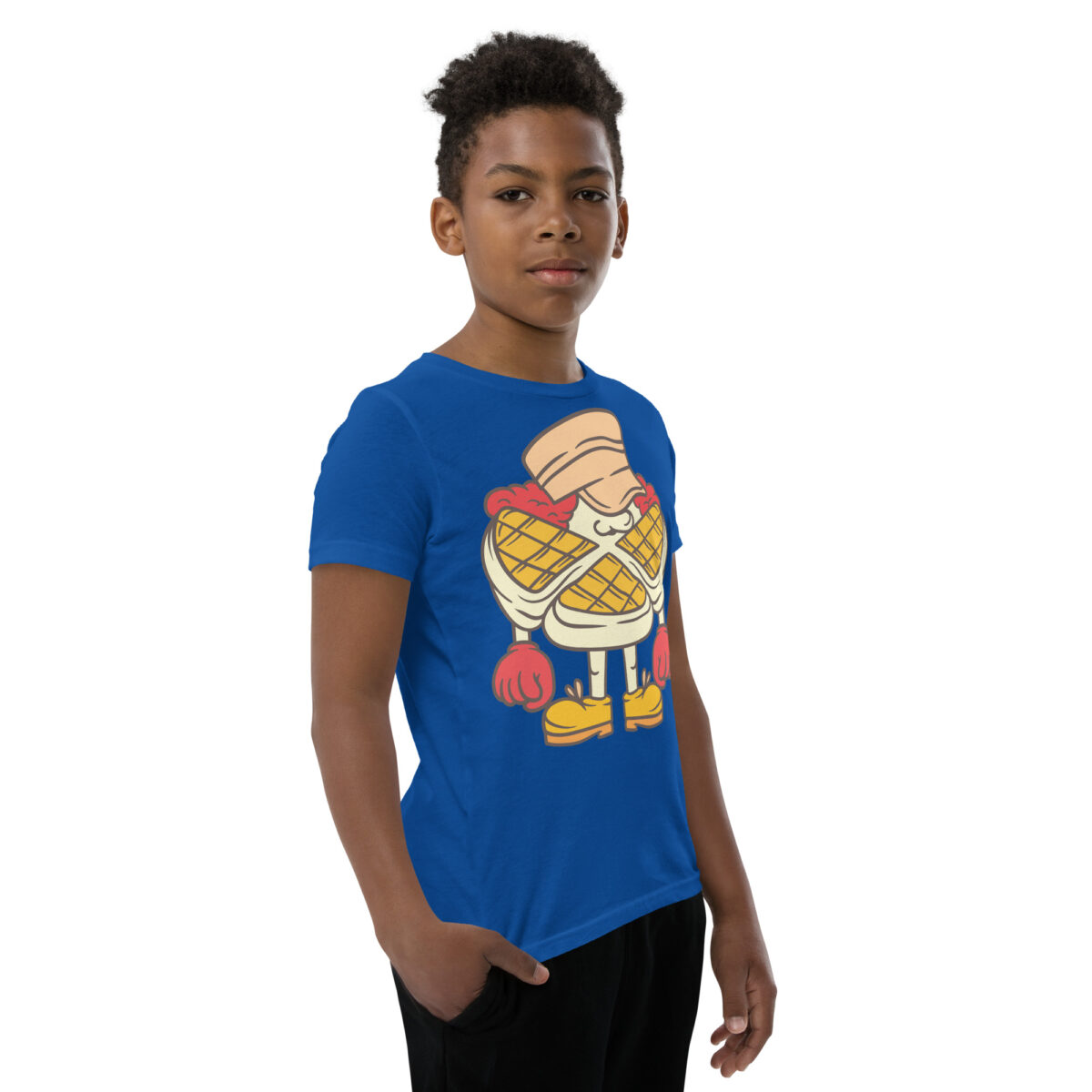 youth staple tee true royal right front 645a254fe4132