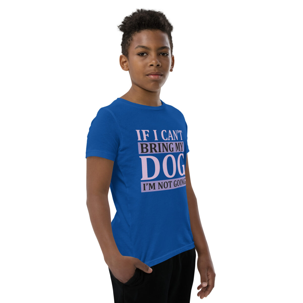 youth staple tee true royal right front 645d1536af98a