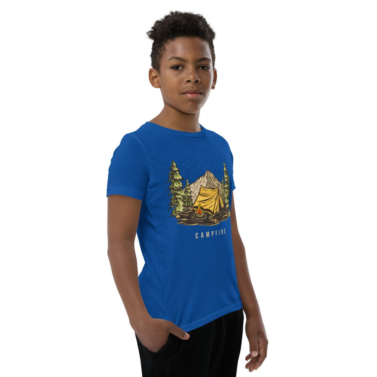 youth staple tee true royal right front 645e803483ff4