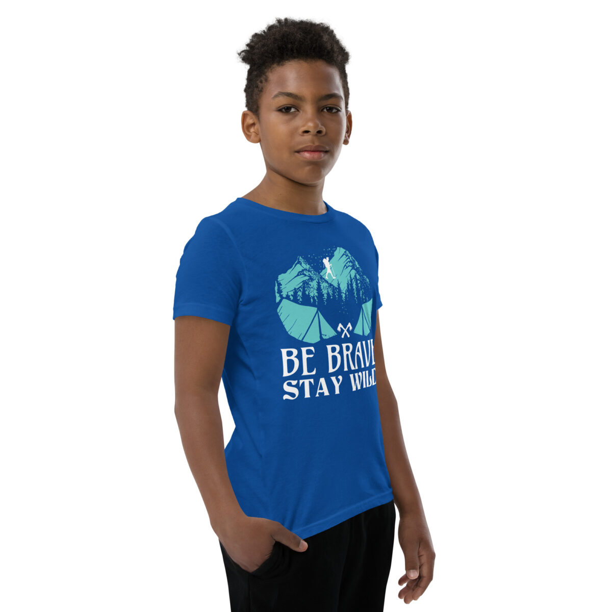 youth staple tee true royal right front 646344879e65a