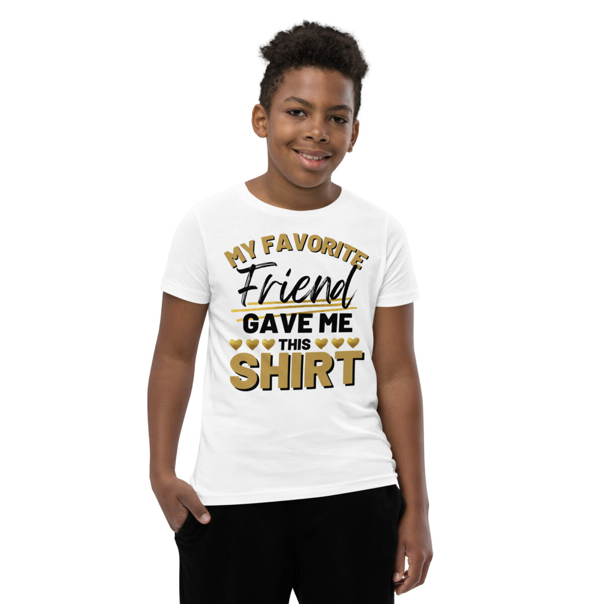 youth staple tee white front 646caf87382bd