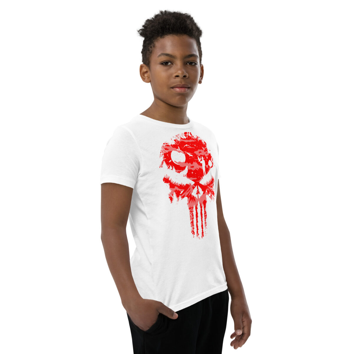 youth staple tee white right front 645e346a81837