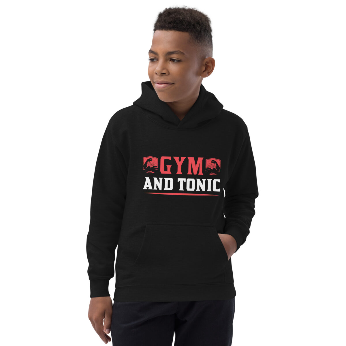 kids hoodie jet black front 6478710b3b36b