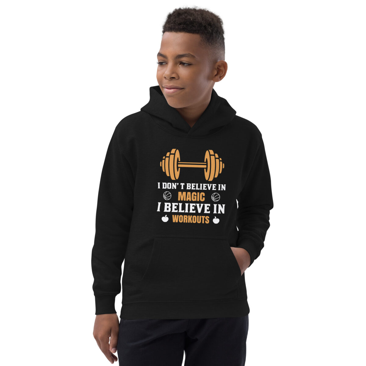 kids hoodie jet black front 6478750851fa6