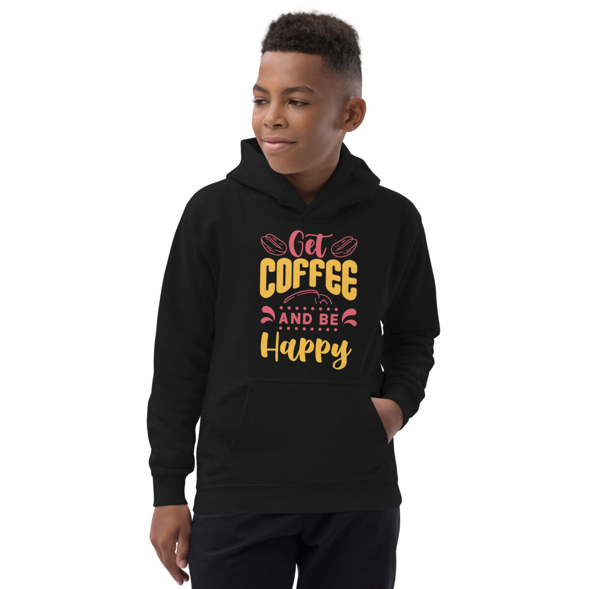 kids hoodie jet black front 6478f5147d0b3