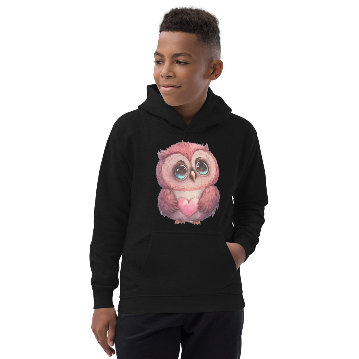 kids hoodie jet black front 6479b709a8f9d