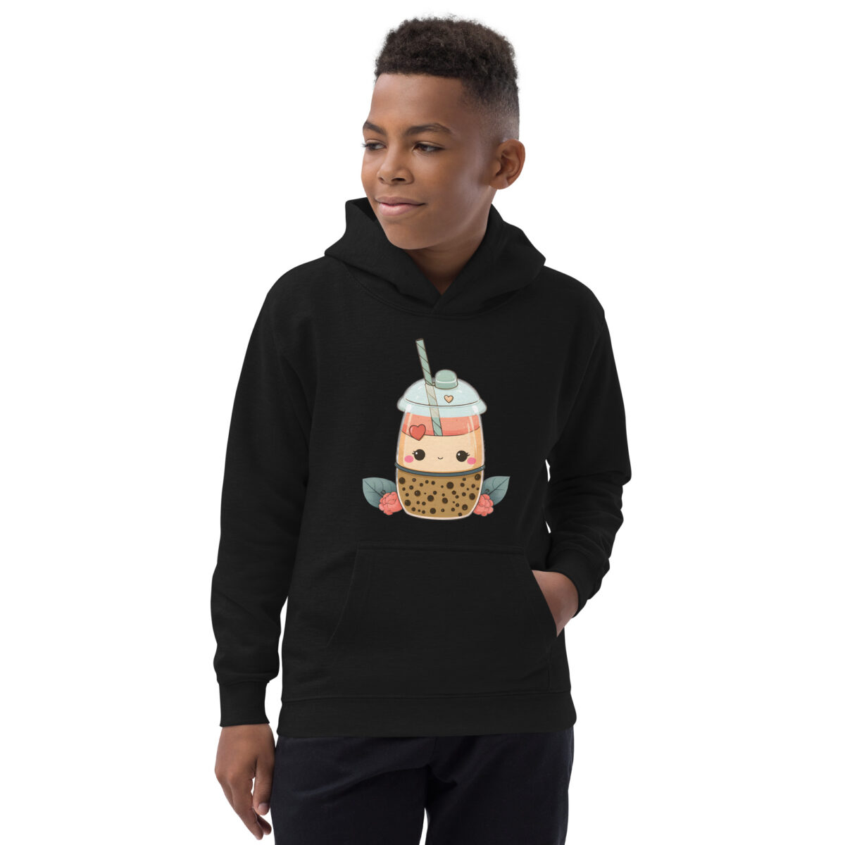 kids hoodie jet black front 6479c3d00e8a7