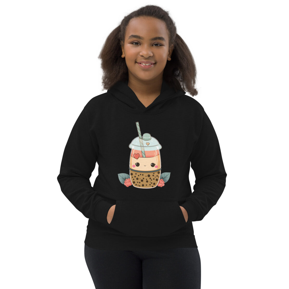 kids hoodie jet black front 6479c3d00e9df